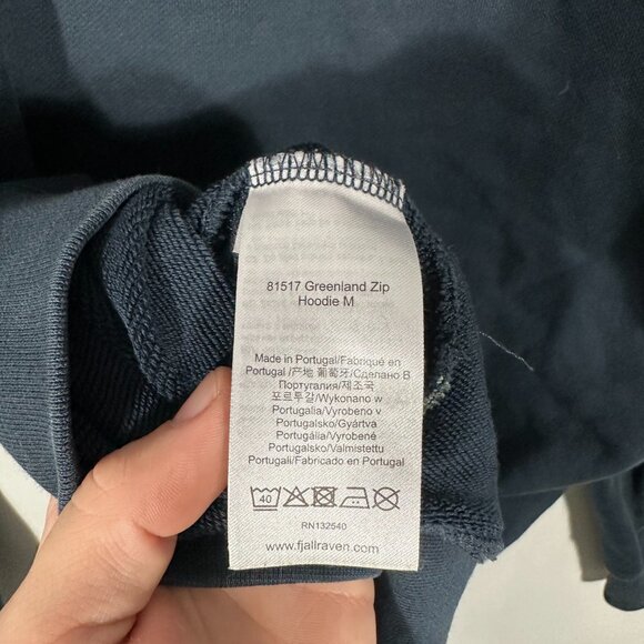 Fjallraven Greenland Full Zip Hoodie Size Small Navy Blue - Picture 8 of 10